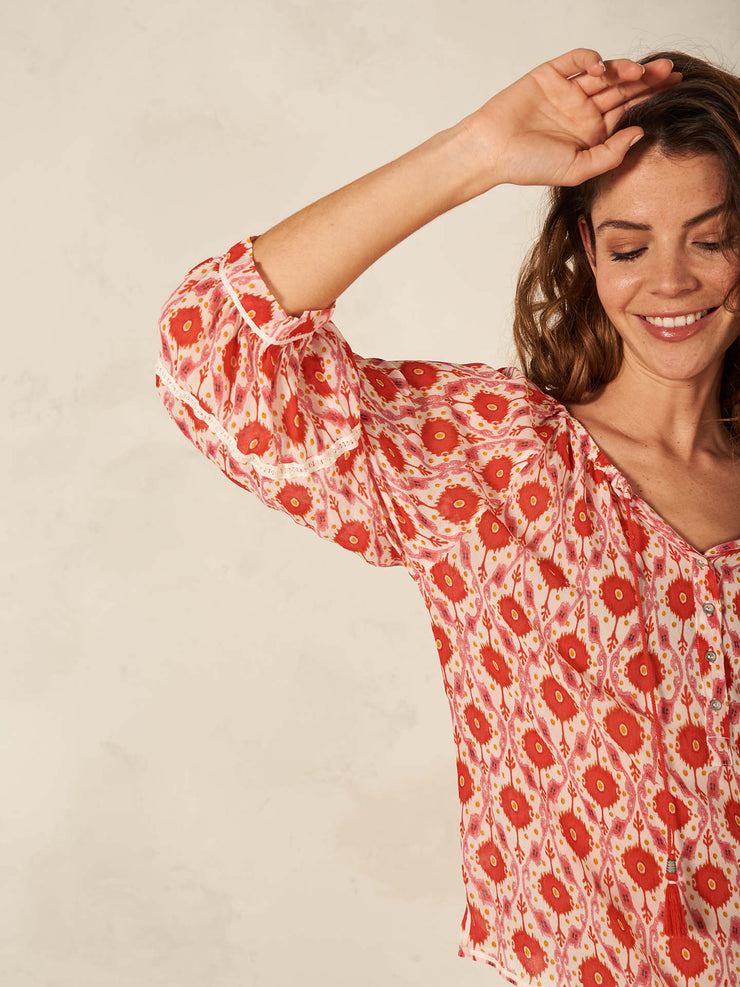 Gypsy Blouse in poppy eco friendly viscose