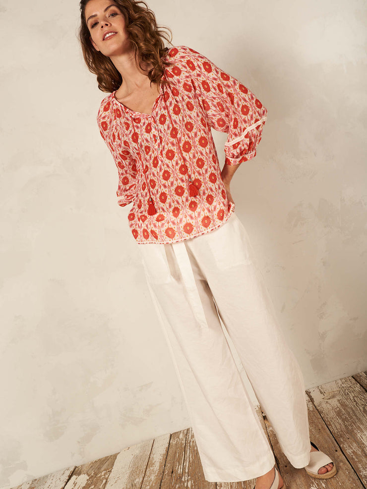 Gypsy Blouse in poppy eco friendly viscose