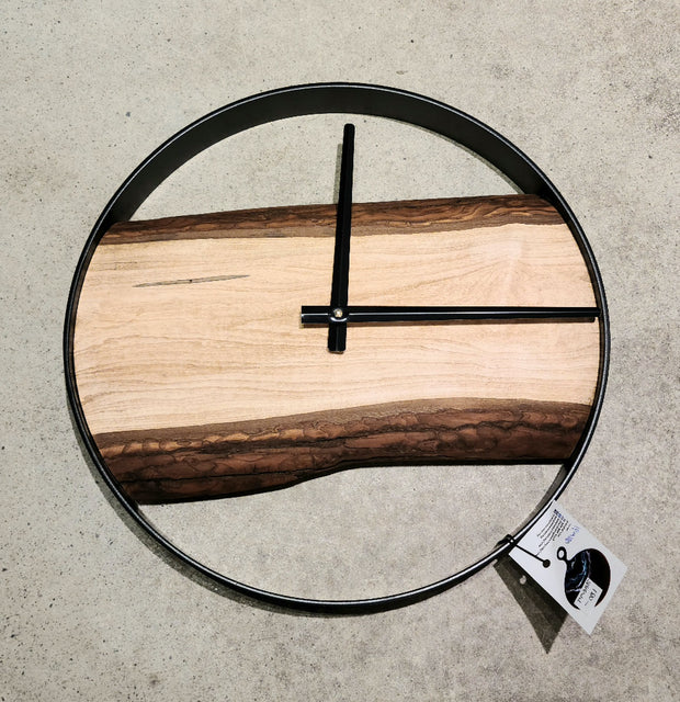 Steel Frame Wood Clock 2