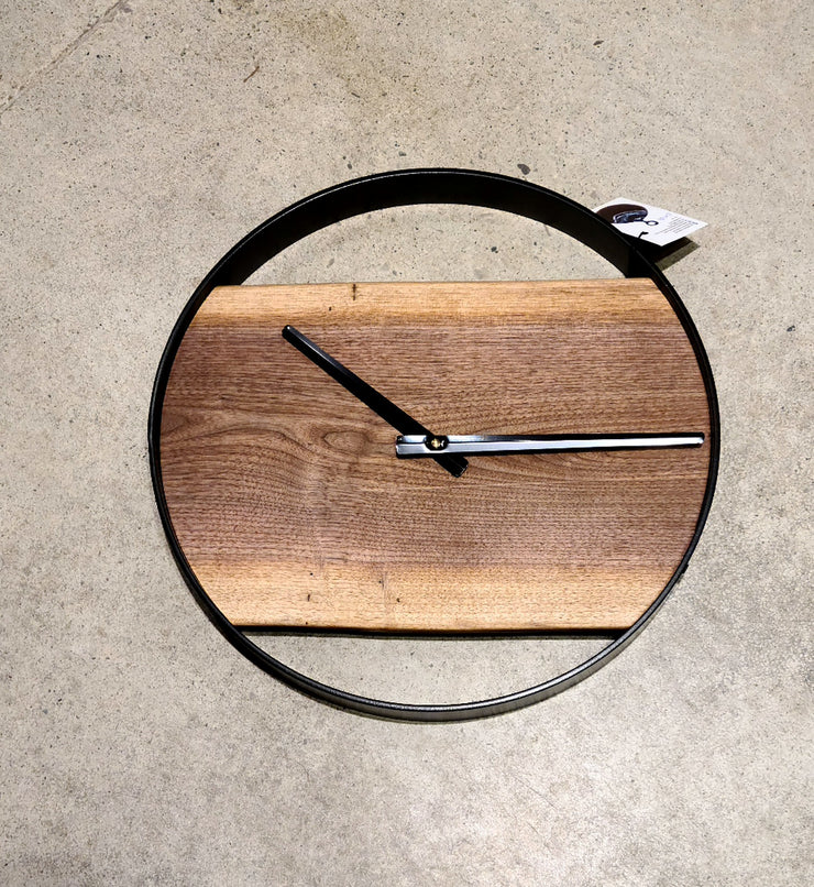 Steel Frame Wood Clock