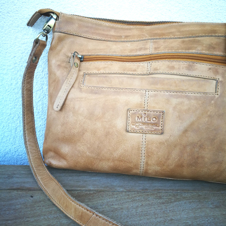 Leather Weave Shoulder Bag Sml