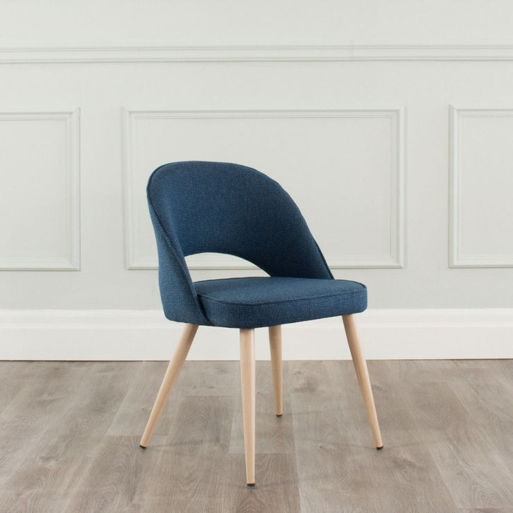 Coco Chair Fabric Wood Imprint Metal Base
