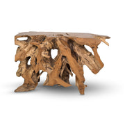 Teak root console table