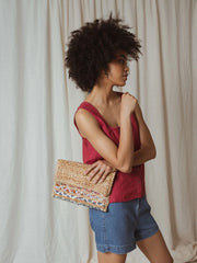 sleeveless 100% hemp button front top indi & cold
